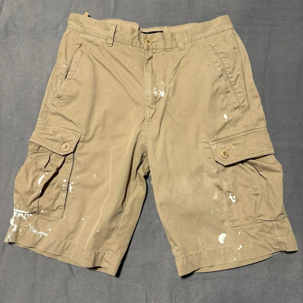 Y2K Vintage‎ Banana Republic Cargo Shorts Mens 32x11 Khaki Utility Grunge Skater
